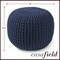 Casafield Pouf Ottomans, Cotton Knit Foot Stools, Boho Floor Pouffes for Living Room, Bedroom, Home Office